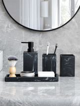 Bathroom Accessories Complete Marble Pattern Lotion Soap Dispenser,Tooth... - $62.99