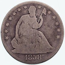 1858-O Assis Demi Dollar 50C En Bon État, Naturel Couleur, Possède Compl... - $75.49 CAD