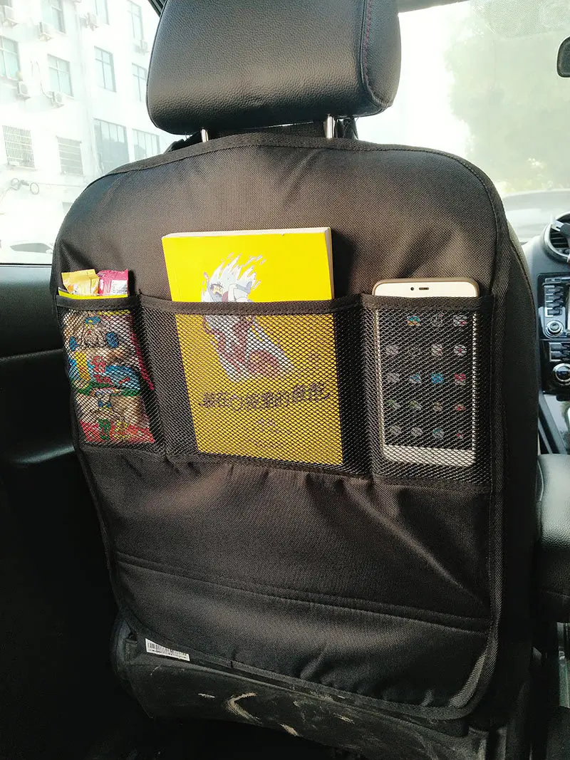 Car Back Seat Protectors Storage Organizer Pocket Car Seat Protector for Kids - £11.75 GBP