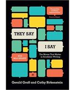 [By Gerald Graff ] They Say/I Say: The Moves That Matter in Academic Wri... - £25.66 GBP