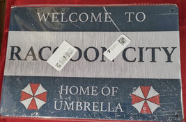 Metal Tin Sign Personality Retro Resident Welcome to Raccoon City, Umbre... - $9.75