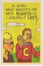 Postcard Comic Girl Who Insists On Her Rights Is Usually Left - £3.94 GBP