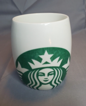 Starbucks Barrel Mermaid Coffee Cup Mug Siren Logo White &amp; Green 14 oz 2010 - £11.57 GBP
