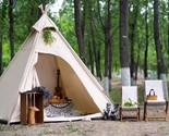 Three-Season Dream House Cotton Canvas Camping Pyramid Tent For 2–3 People. - $249.92
