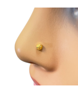 22ct Yellow Gold Gold Diamond Cut Flower Design Single Nose Stud/Pin 2.7... - $136.78 CAD