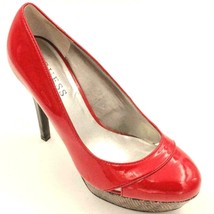 Guess Cherries Women Classic Platform Pump Heels Size US 7.5M Glossy Red - £6.61 GBP