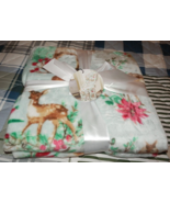 NEW Forest DEER THROW Blanket 50&quot; X 60&quot;  Woodland Bunny HOLIDAY Christmas - £27.33 GBP