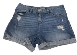 Time &amp; Tru Womens Distressed Denim Shorts Size 14 Mid-Rise - £13.79 GBP