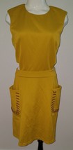 NWT Matilda by True Love Mustard Yellow Dress Side Back Cutout Laces Poc... - £23.32 GBP