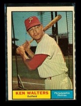 Vintage 1961 TOPPS Baseball Trading Card #394 KEN WALTERS Philadelphia Phillies - £6.61 GBP