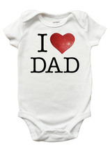 I Love Dad Bodysuit - Fathers Day I Love Dad Romper  (Sizes Newborn - 18... - £10.21 GBP