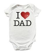 I Love Dad Bodysuit - Fathers Day I Love Dad Romper  (Sizes Newborn - 18... - £10.35 GBP