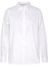 DELMAO Decorative Back Button Placket Blouse in White UK 10 (fm1-4) - £39.27 GBP