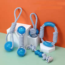Ocean Series Cotton Rope Dog Toy TPR Pet Molar And Bite Resistant Products - £31.14 GBP