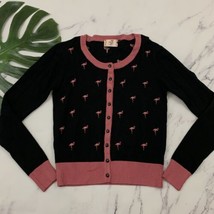 Dancing Days Banned Womens Flamingo Cardigan Sweater Size S Black Pink P... - $31.67