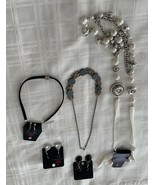 Paparazzi Jewelry Lot Five Pieces Necklace Earring Set White Black NWT B... - £9.01 GBP
