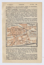 1913 Original Antique City Map Of Ansbach / Bavaria Bayern / Germany - £15.04 GBP