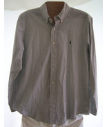 Ralph Lauren Black &amp; White Striped Long sleeve shirt Mens Size 16 Long - £17.14 GBP