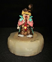 Ron Lee 1990 Pals Clown with Puppy Dog in Pocket Figurine on Onyx Base, Signed - £23.43 GBP