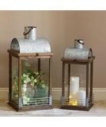 Rustic Lanterns in distressed wood and metal - SALE - $175.33 CAD