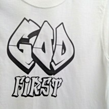 New God First Boys Sz M White Tee Tshirt Shirt Short Sleeve Cotton Blend - £6.99 GBP