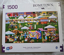 Sure-Lox Art Hometown Collection Farmers Market 1500 Pc Jigsaw Puzzle NEW - $451.41 MXN