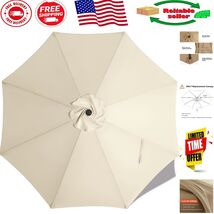 Elegant 9 ft Creamy White Canopy for 8-Rib Patio Umbrella - Weather Resi... - $737.21 MXN