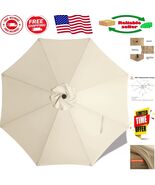 Elegant 9 ft Creamy White Canopy for 8-Rib Patio Umbrella - Weather Resi... - $737.21 MXN