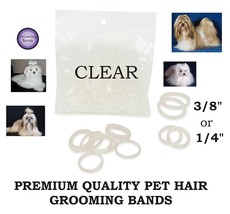 Dog Pet Clear Grooming Latex Rubber&amp;Rosin Hair BANDS-Ribbon&amp;Bow Making,Top Knot - £5.48 GBP+