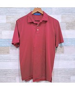 Southern Tide Performance Polo Shirt Red White Striped Short Sleeve Mens... - $39.59