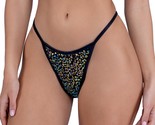 Sequin Fishnet Bikini Shorts Shimmer Trim Puckered Back Low Rise Black 6436 - $26.09