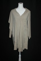 ZARA Women&#39;s Beige Tan 3/4 Sleeve Suede Top Shirt Size Medium M Long Length - £18.09 GBP