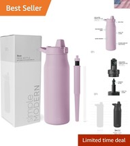Reusable 34oz Stainless Steel Water Bottle with Leakproof Straw - Lavend... - $784.64 MXN