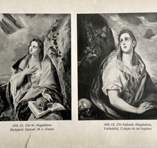 1916 El Greco Saint Magdalena Antique Art Print Mannerism Religious Collectible - £27.52 GBP