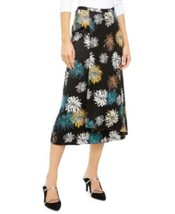 MSRP $80 Alfani Floral-Print Faux-Wrap Skirt Black Size 14 - £20.15 GBP