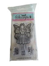 Hot Off The Press Clear Stamps Girl With Wings Birthday Wishes Happy Thoughts - $2.99