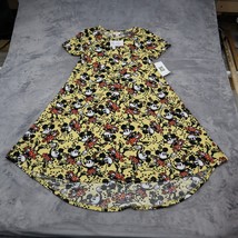 Lula Roe Dress Women XS Yellow Mickey Mouse Print Summer Vibe Casual Outfit - £18.13 GBP