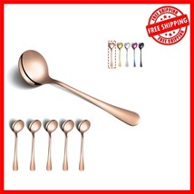Mirror Finish Rose Gold 6-Piece Stainless Steel Spoon Set - Dishwasher Safe - $334.79 MXN