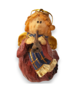 Vintage Handcrafted Angel Trumpet Ornament, Gold Wings, 4” Folk Christma... - $136.28 MXN