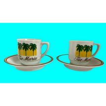 TIA MARIA Demitasse Cups and Saucers Set of 2 from Brazil signed Schmidt Brasil - £7.44 GBP