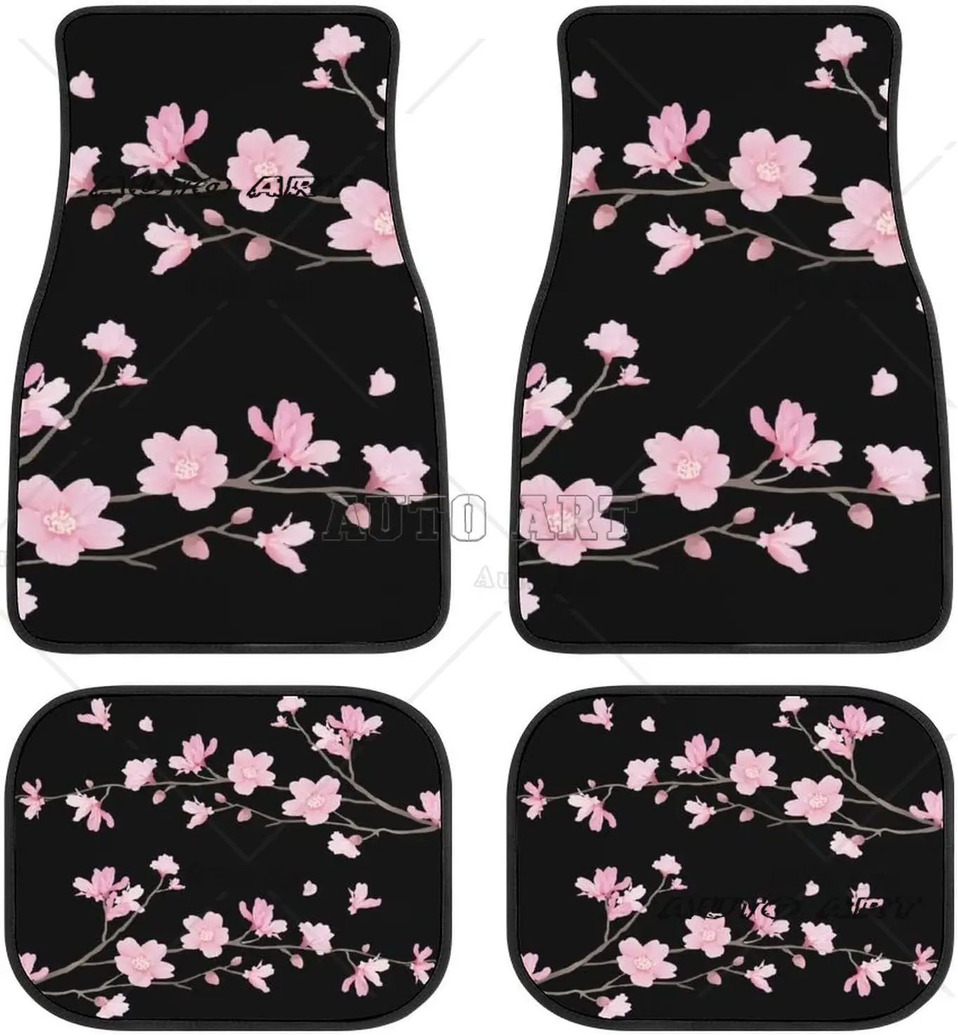 Cherry Blossom 4 Pieces Car Floor Mats Car Carpets Full Sets Universal Fit for - £34.91 GBP