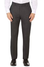 Calvin Klein Jerome Men&#39;s Slim-Fit Mini-Check Dress Pants in Charcoal-31/34 - £29.07 GBP