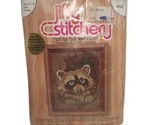 Jiffy Stitchery #514 Sunset Designs Little Tree Raccoon, Needlepoint - $11.64