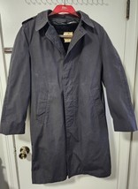 Vintage Black Military Trench Coat All Weather With Removable Liner Size... - $35.00
