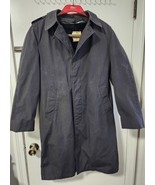Vintage Black Military Trench Coat All Weather With Removable Liner Size... - $35.00