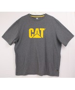 CAT Caterpillar Men&#39;s Size 2XL Workwear Relaxed Fit T Shirt Gray Big Logo - $13.56 CAD