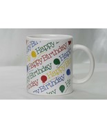 Happy Birthday Mug w/ balloons red yellow green blue Great gift idea - £4.74 GBP