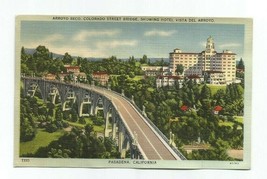 Arroyo Seco, Colorado St. Brid Pasadena, Ca. 1940&#39;s Color Linen Vintage Postcard - £6.02 GBP