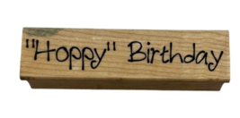 Endless Creations &quot;Hoppy&quot; Birthday Rubber Stamp D228 2 3/4&quot; wide x 3/4&quot; long - £4.40 GBP