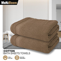 2 Piece 100% Cotton Premium Bath Sheet 35&quot;X70&quot; Soft Absorbent 600 Gsm To... - £59.14 GBP